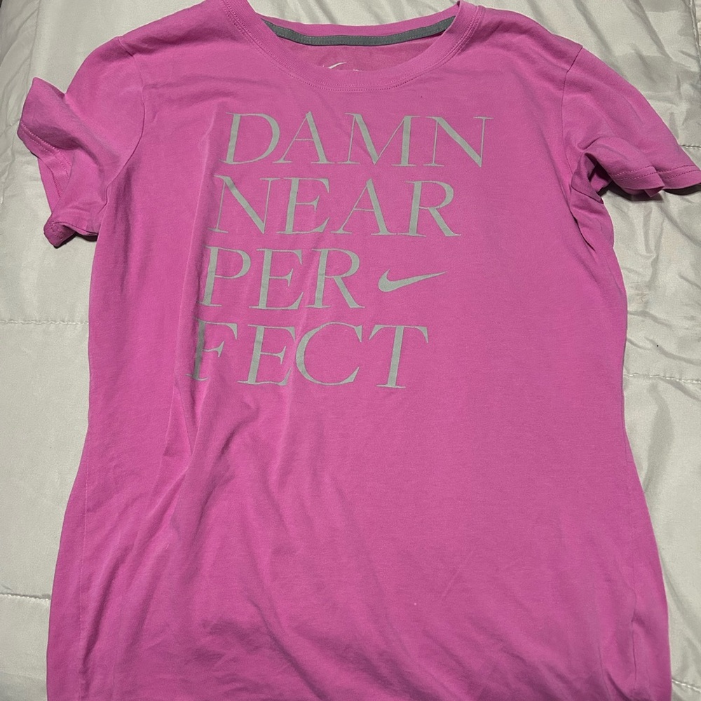 Nike Pink Fitted Short Sleeve Tee